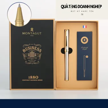 Bút Bi Ký Tên Montagut Màu Bạc Cao Cấp Khắc Tên Miễn Phí - Quà Tặng Sang Trọng GIÁ CỰC SỐC 325k
