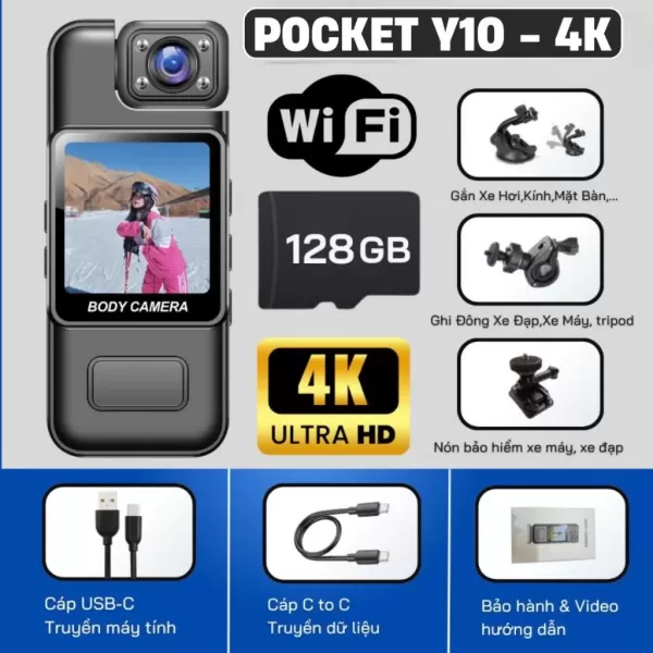 Hướng dẫn chi tiết kết nối Camera Pocket Y10 với điện thoại qua app và tối ưu cài đặt ghi âm
