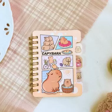 CANAMEK 2 Cái / bộ Dễ Thương Capybara Mini Di Động Notebook Nhỏ Notepad Kawaii Văn Phòng Phẩm Phụ Kiện Văn Phòng Đồ Dùng Học Tập Trở Lại Trường Quà Tặng Cho Trẻ Em Mới 7