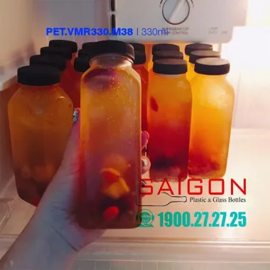 Chai Nhựa Vuông 330ml Miệng Rộng - Nhựa PET Nguyên Sinh 100% - Đồ Uống Mang Đi Giá Sỉ 4