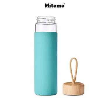 Chai Thủy Tinh Mitomo 500ml Bọc Silicon - Đựng Nước Lọc, Detox, Trái Cây Giá Tốt 167k