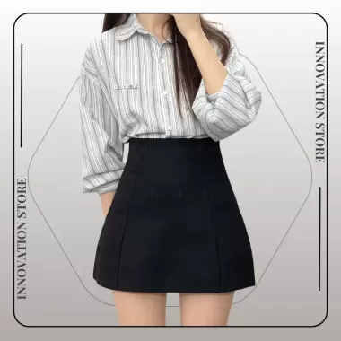 Chân váy chữ A 3 LỚP bồng nhẹ cạp cao che mỡ bụng nữ có quần bảo hộ có túi women HN DESIGN mã 188 4