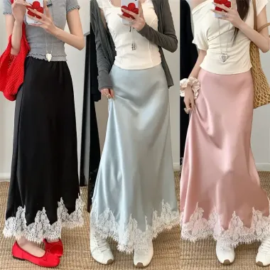 Chân Váy Đuôi Cá Lưng Cao Satin Mùa Hè Giảm 22% - Dáng Chữ A Xinh Xắn Cho Nữ 3