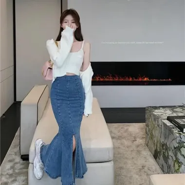 Chân Váy Đuôi Cá Midi Lưng Cao Màu Hồng Hoa Xinh Cho Nữ Giảm 17% Chỉ 250799đ