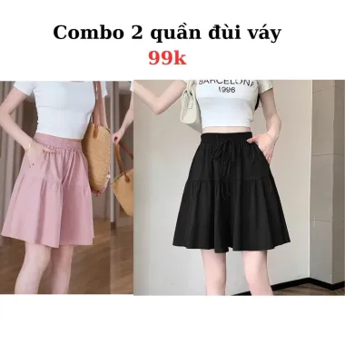 CHÂN VÁY GIẢ QUẦN XẾP LY DÁNG NGẮN GIÁ RẺ 165K - THOẢI MÁI MẶC HÀNG NGÀY