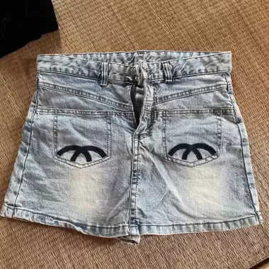 Chân váy jeans ngắn chữ A cạp lưng cao hottend 3