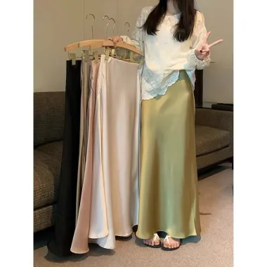 Chân váy midi hoa đỏ dáng dài xẻ tà viền sóng hè giá rẻ 209k QC cao cấp