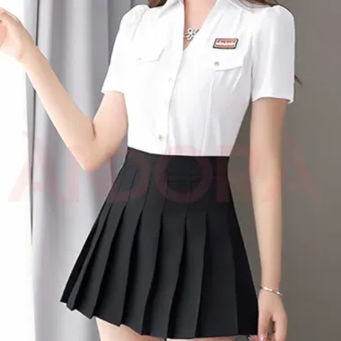 Chân Váy Mini Nữ Lưng Cao Xếp Ly Lệch Tà - Giảm 22% còn 187.920đ