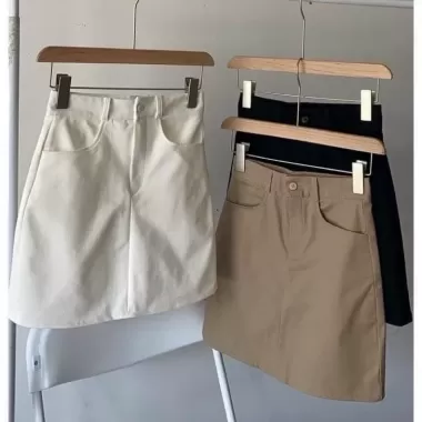 Chân váy Ngắn Chữ A ( có quần trong) Chất Kaki Mềm GirlZ Shop, Váy Mini Nữ Chữ A Basic Nữ Tính Sexy Tôn Dáng -V101- 1