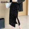 Chân Váy Nhung Chữ A Lưng Cao Kim Sa Vintage Hàn Quốc Cực Đẹp Giảm Giá 1