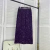 Chân Váy Nhung Chữ A Lưng Cao Kim Sa Vintage Hàn Quốc Cực Đẹp Giảm Giá