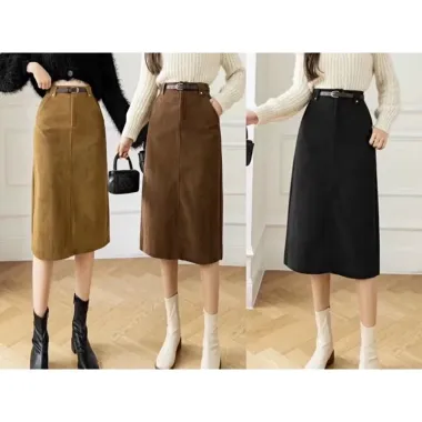 Chân Váy Nhung Chữ A Lưng Cao Kim Sa Vintage Hàn Quốc Cực Đẹp Giảm Giá 6