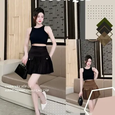 Chân Váy Xếp Ly Ngắn Phong Cách Hàn Quốc Nữ Sinh Trung Học Giá Rẻ Chỉ 275900đ QC Cao Cấp