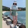 Chân Váy Xếp Ly Ngắn Tôn Dáng Kẻ Sọc Trendy Siêu Xinh, Chân Váy Ngắn Kẻ Sọc Xếp Ly To Dễ Phối Siêu Hot 3