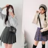 Chân Váy Xếp Ly Ngắn Tôn Dáng Kẻ Sọc Trendy Siêu Xinh, Chân Váy Ngắn Kẻ Sọc Xếp Ly To Dễ Phối Siêu Hot 4