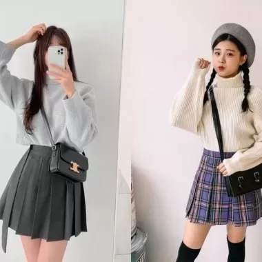 Chân Váy Xếp Ly Ngắn Tôn Dáng Kẻ Sọc Trendy Siêu Xinh, Chân Váy Ngắn Kẻ Sọc Xếp Ly To Dễ Phối Siêu Hot 4