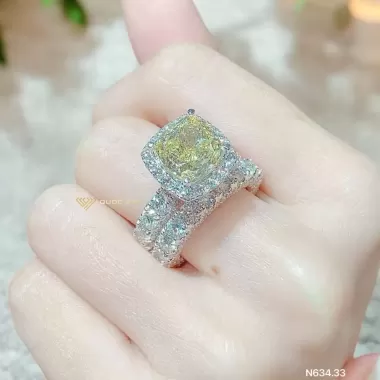 Châu Âu Mỹ ins Phong Cách Mới Full Kim Cương Hình Học Nhẫn Nữ 4
