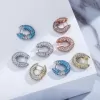 Châu Âu Mỹ ins Phong Cách Mới Full Kim Cương Hình Học Nhẫn Nữ 7