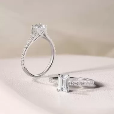 Châu Âu Mỹ ins Phong Cách Mới Full Kim Cương Hình Học Nhẫn Nữ 8