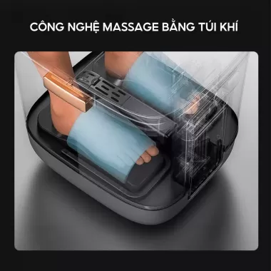 Chậu ngâm chân massage chân Kasj công nghệ Đức, mát xa khí nén và con lăn, massage chân thải độc 10