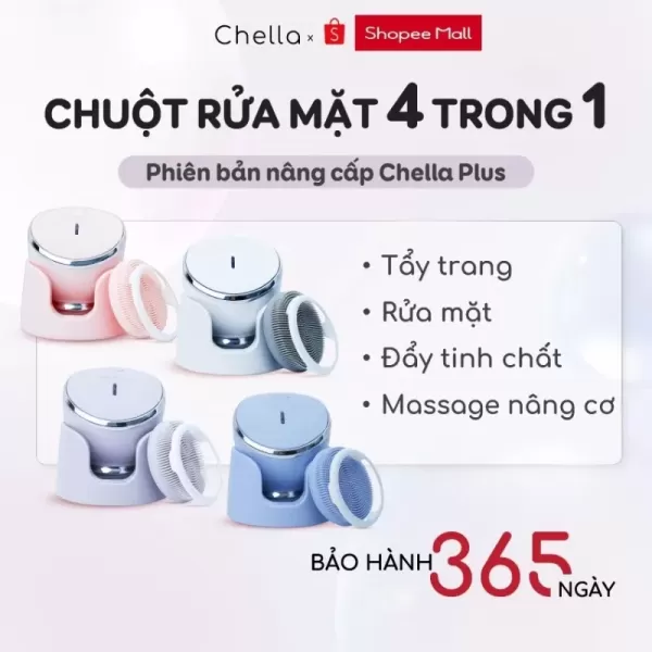 Hướng dẫn sử dụng Chuột Rửa Mặt Chella 4 trong 1 – Tẩy trang, đẩy tinh chất, nâng cơ, rửa mặt hiệu quả