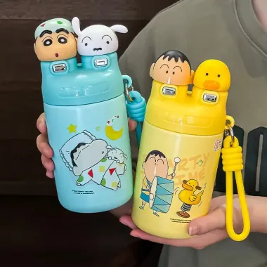 Cốc giữ nhiệt dễ thương hoạt hình Crayon Shin-chan cốc đựng nước có giá trị cao Instagram mang theo nhỏ gọn nhẹ dung tích lớn bình nước 1