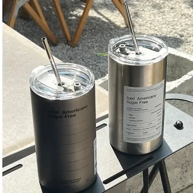 Cốc Giữ Nhiệt Inox304 Americano Giá Rẻ Chỉ 52222đ - Kèm Ống Hút 3