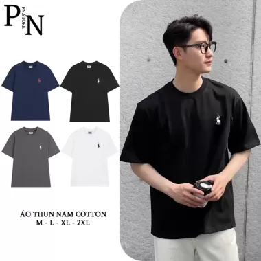 COMBO 2 Áo Thun Nam Cổ Tròn PN STORE Chất Vải Cotton Thoáng Mát Họa Tiết Thêu Logo Nổi Sắc Nét AT03 7