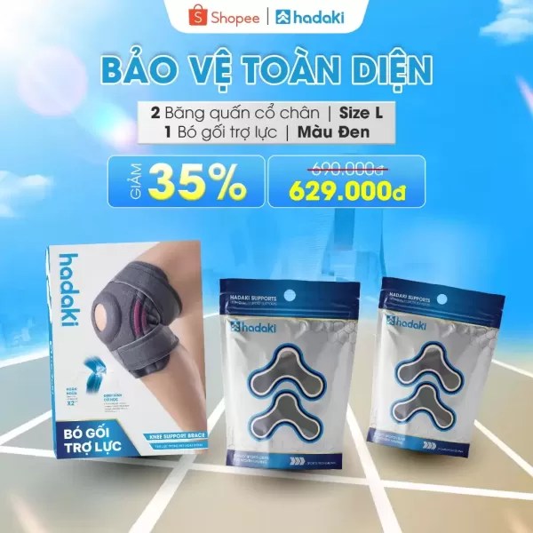 Hình ảnh sản phẩm COMBO 3 Bó Gối HADAKI Chính Hãng – Trợ Lực Khớp Gối, Ngừa Chấn Thương, Co Giãn 4 Chiều