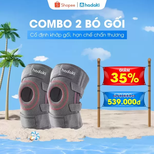 Hình ảnh sản phẩm COMBO 3 Bó Gối HADAKI Chính Hãng – Trợ Lực Khớp Gối, Ngừa Chấn Thương, Co Giãn 4 Chiều