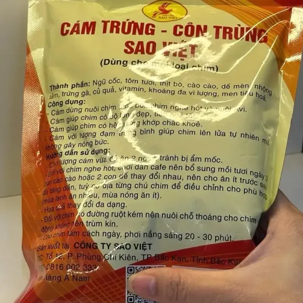 Hình ảnh sản phẩm Combo Cám Chim Cảnh Giảm Giá - Cám Trứng Côn Trùng Sao Việt Cho Chim 4+1 160k