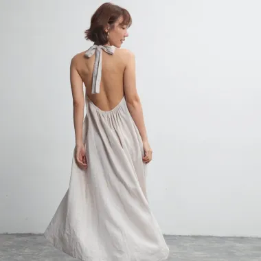 Đầm Dài Xoè Cột Nơ Sau Cổ Hở Lưng RUSTEA Bow-tie Maxi Dress Giá Shock 756500đ 1