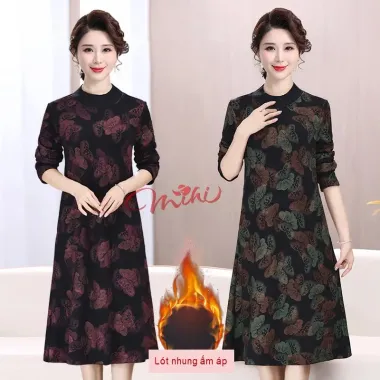 Đầm Nữ Ren Lông Cổ Polo Phồng Bigsize 55-80kg Giá Cực Sốc 189k