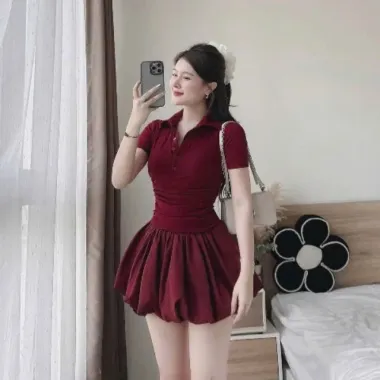 Đầm Polo Nữ Rút Eo Xòe Đuôi Cá Dễ Thương Giá Cực Sốc 88400 VNĐ - XX126.1