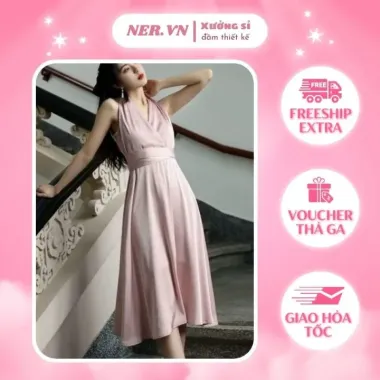 Đầm Satin Xương Cá Mùa Hè Hoa Treo Ren Khâu Hông Giảm Giá Chỉ 434.418Đ 6
