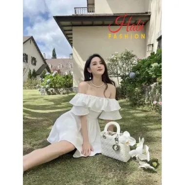 Đầm Trắng Trễ Vai Bèo Dáng Xoè Dự Tiệc Cưới Sinh Nhật Giá Cực Sốc Chỉ 213K 3