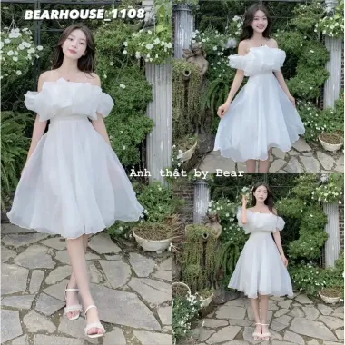 Đầm Trắng Trễ Vai Bèo Dáng Xoè Dự Tiệc Cưới Sinh Nhật Giá Cực Sốc Chỉ 213K 6