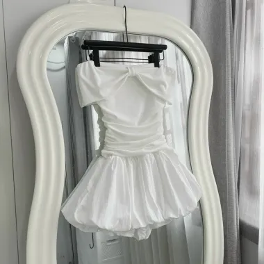 Đầm Váy Nữ Trễ Vai Xòe Thiết Kế Chân Váy Bí Ngô - Giảm 15% Còn 79k - Có Lót Quần 5