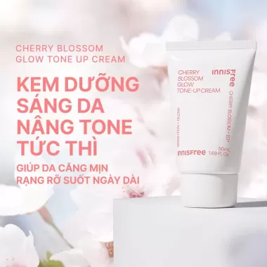 (Date 24/08/2026) Kem Dưỡng Trắng Da Nâng Tone Tức Thì Innisfree Jeju Cherry Blossom Tone Up Cream