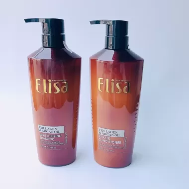Dầu gội ELISA dưỡng phục hồi argan collagen dầu gội dưỡng sinh  ELISA phục hồi ngăn ngừa rụng tóc cặp 500ml ( Chính hãng  100% ) 3