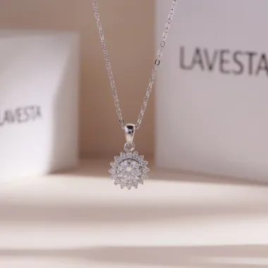 Dây chuyền nữ kim cương cao cấp Moissanite 6.5 ly kiểm định GRA làm quà tặng sinh nhật LEOSIA JEWELRY 5 Dây chuyền nữ kim cương cao cấp Moissanite 6.5 ly kiểm định GRA làm quà tặng sinh nhật LEOSIA JEWELRY 5