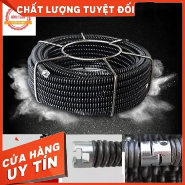 Dây thông tắc cống lò xo 15m 18m máy khoan, thông bồn cầu, bồn rửa giá rẻ chỉ 260k 3