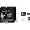 Đèn cầm tay COB ZGRL-60 có pin sạc type-C quay phim chụp hình ngoài trời nhỏ gọn pin lâu 4