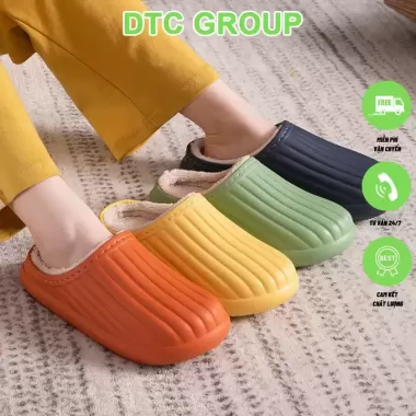 Dép bông lót lông cừu Eva cực êm và ấm áp, Sục bông chống thấm nước lót lông sang trọng 1