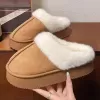 Dép Bông Nữ Mùa Đông, Màu Trơn Chống Trượt, Ấm Áp, Giày Đi Trong Nhà Thiết Kế Một Bước, Hàng Mới Về 4