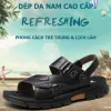 Dép Da Bò Nam 100% - Giá Cực Rẻ 83332đ, Mềm Êm Chân, Thoáng Mát, Khuy Cài Cao Cấp 5