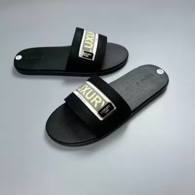 Dép Da Nam NT LUXURY LOGO Sắc Nét Đã Được Khâu Quai Dép Chắc Chắn, Đế Cao Su Êm Mềm 3