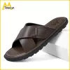 Dép da nam quai chéo thời trang , Dép nam đốc tờ thái lan đế cao 3cm trẻ bền đẹp 7