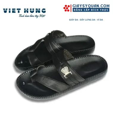 Dép Da Nam Xỏ Ngón Cao Cấp - Quai Da Êm Chân, Đế Cao Su Chống Trơn, Giá Chỉ 125k 1