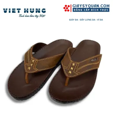 Dép Da Nam Xỏ Ngón Cao Cấp - Quai Da Êm Chân, Đế Cao Su Chống Trơn, Giá Chỉ 125k 3